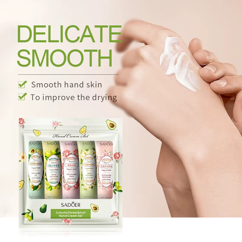 SADOER Fruit and Floral Fragrance Hand Cream Set of 5