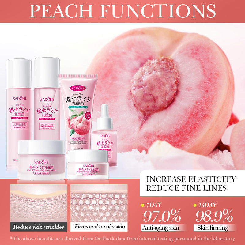 SADOER Vitamin C Peach Lactobacillus Moisturizing Skincare Set of 6