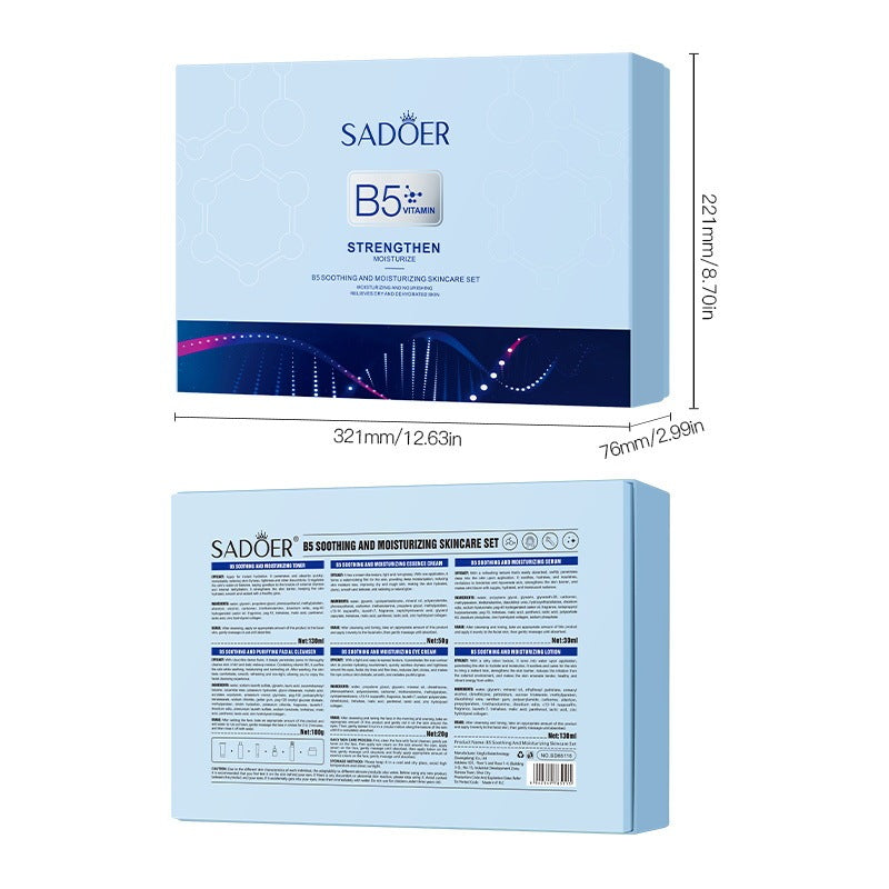 SADOER Vitamin B5 Soothing and Moisturizing Skincare Set of 6