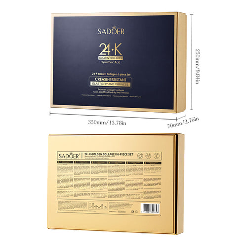 SADOER 24K Gold Collagen Firming and Brightening Cosmetic Set of 6