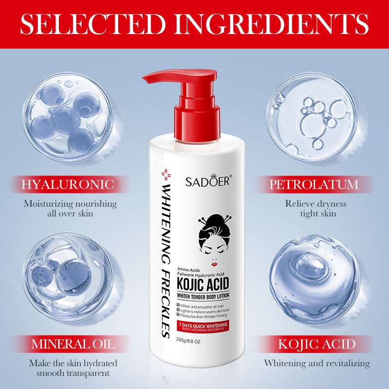SADOER Organic Herbal Kojic Acid Whitening & Brightening Body Lotion 250g
