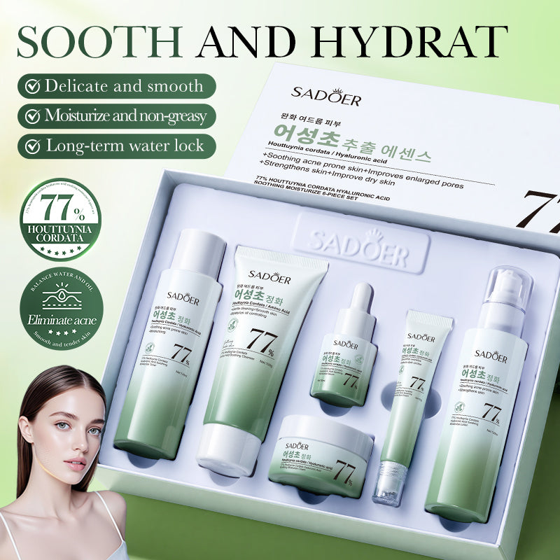 SADOER 77% Houttuynia Cordata Hyaluronic Acid Set of 6