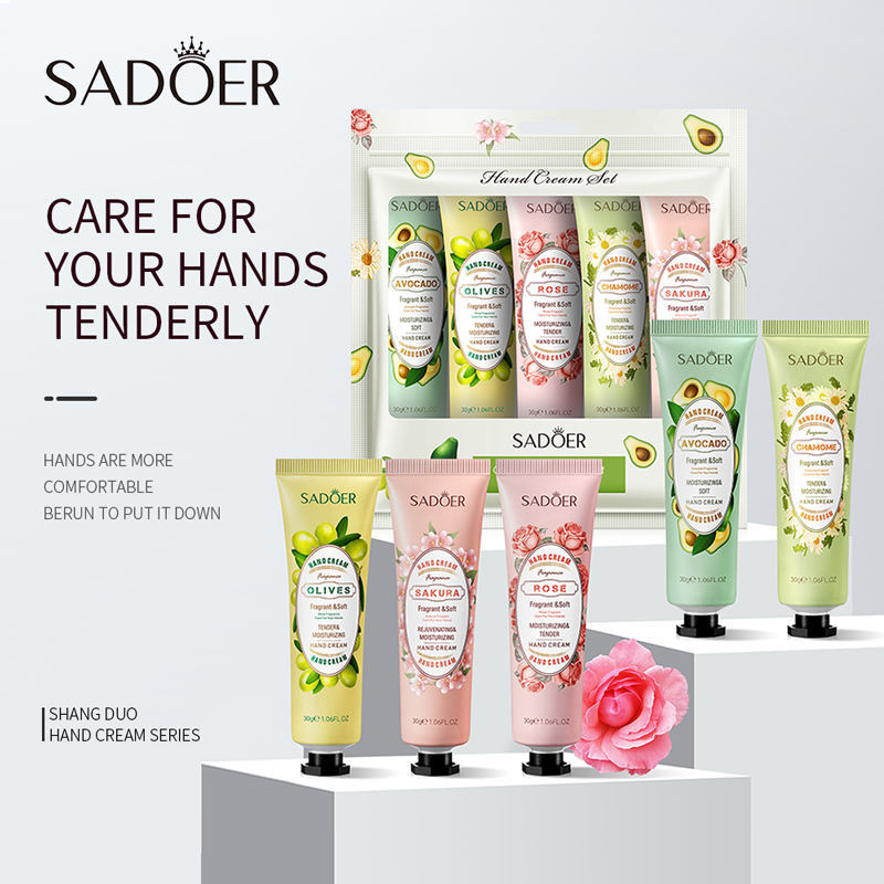 SADOER Fruit and Floral Fragrance Hand Cream Set of 5
